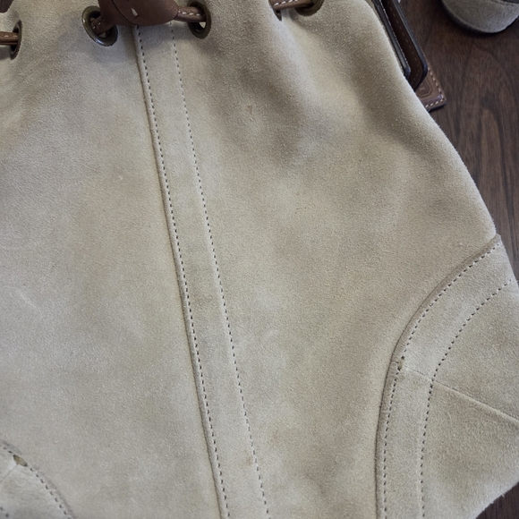 Vintage Coach Suede Drawstring Crossbody Bag - Picture 4 of 14